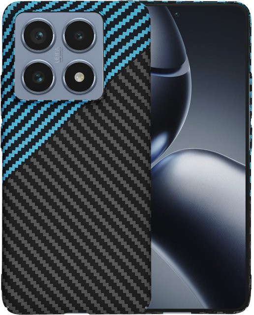 Techsuit Carbonite FiberShell Schutzhülle für Xiaomi 14T Pro in Schwarz Blau - Bild 1