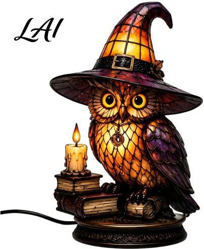 AugustineClay Hexenhut Lampe Gotisches Nachtlicht in Schwarz mit warmweißem Leuchten und USB-Anschluss - Bild 1
