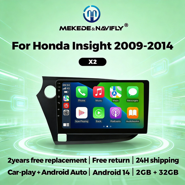 STRONGNAVI Android Autoradio mit 9 Zoll Bildschirm für Honda Insight 2 (2009-2014), Kabelloses CarPlay und Bluetooth, Schwarz - Bild 1