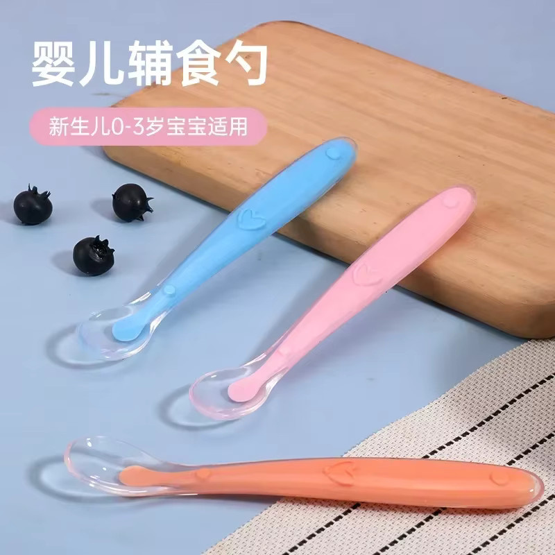 XUNYI Baby Silikon-Trainingslöffel mit weichem Kopf in Pink, ergonomischer Suppenlöffel für Kleinkinder - Bild 2