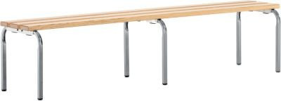 Stapelbare Sitzbank von Sypro aus Aluminium und Kiefer in Weiß, Breite: 200 cm - Bild 1