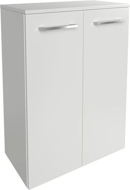 Fackelmann B.Style Doppel-Midischrank für das Badezimmer, Weiß, 2 Türen mit Soft-Close, B/H/T: 60,2 x 82,6 x 32 cm - Bild 1