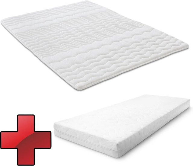 CloudComfort Kaltschaummatratze Premium Weiß mit Mikrofaser-Bezug und Wellensteppung, B/T: 90 x 200 cm - Bild 1