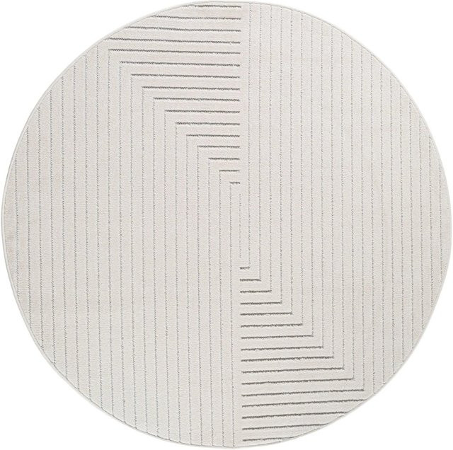 Ayyildiz Kurzflorteppich Nova im Boho-Design, Farbe: Creme/Beige, Durchmesser: 200 cm - Bild 1