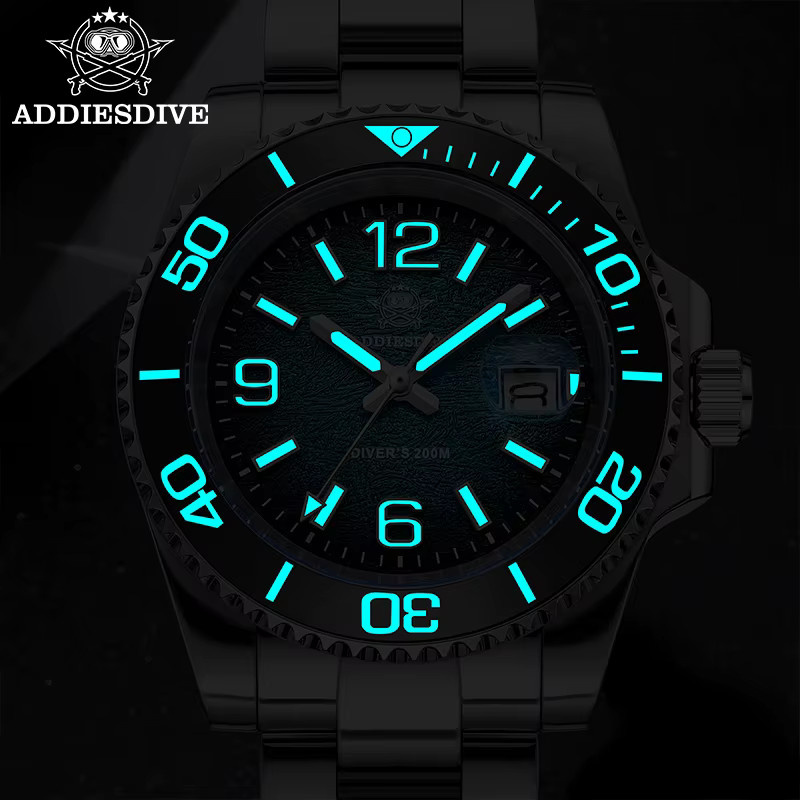 ADDIESDIVE Armbanduhr Quarz, Edelstahl, Schwarz, Herren - Bild 6