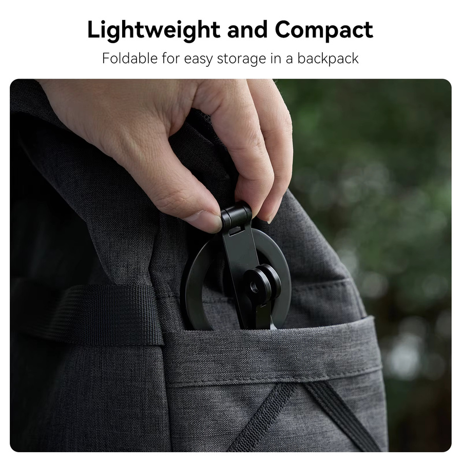 TELESIN Magnetischer Handy-Ständer in Schwarz mit zwei Klauen-Adaptern für iPhone und Android-Smartphones - Bild 3