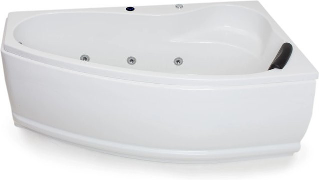 Basera Indoor Eck-Whirlpool Badewanne Formentera Rechts Basic in Hochglanz Weiß, B/T: 160 x 90 cm - Bild 1