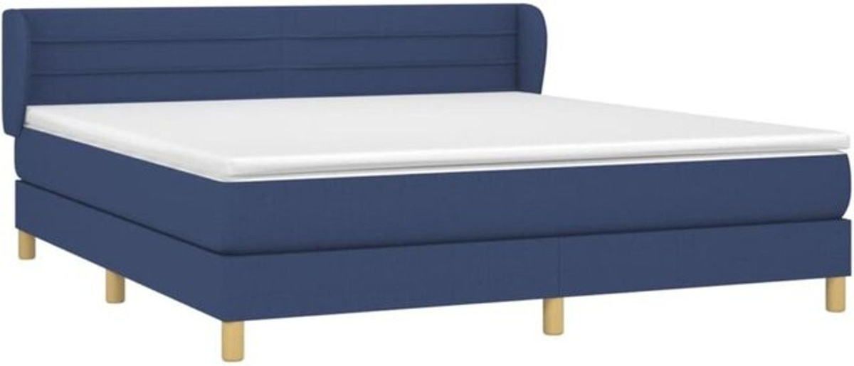 vidaxl Boxspringbett mit Matratze aus Stoff in Blau B/T/H: 180 x 200 cm - Bild 1