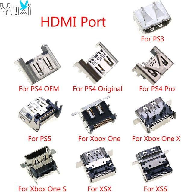 YuXi HDMI-Ersatzport in Silber für PS3 Slim, PS4 Pro, PS5 und Xbox One Serie X/S - Bild 1