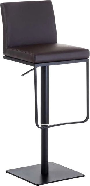 DELUKE Barhocker CARIN, Barstuhl aus Kunstleder in Braun und Schwarz, höhenverstellbar, drehbar mit Lehne, B/T/H: 42 x 44 x 86 cm - Bild 1