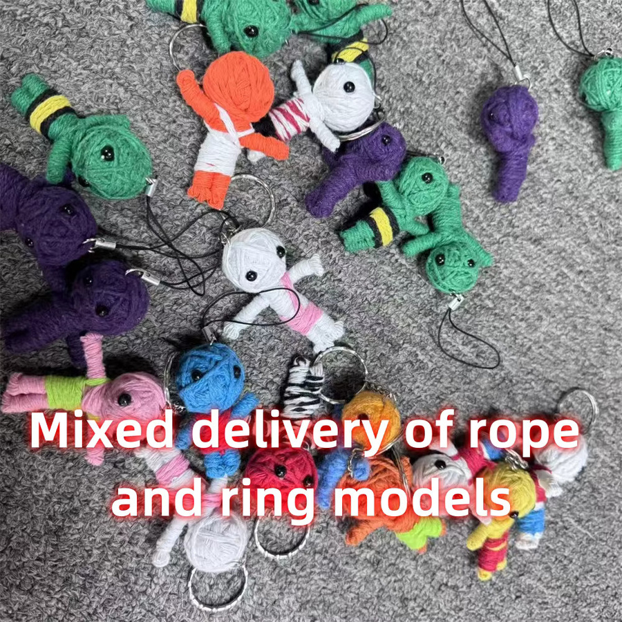 Voodoo-Puppe Schlüsselanhänger, 100 Stück, Mini-Strickmuster, Outdoor-Spielzeug - Bild 4