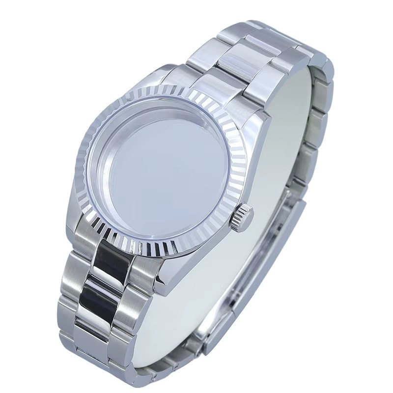 miaozhunke Uhrengehäuse, Edelstahlarmband, Silber, 36 mm, 39 mm, Saphirglas - Bild 2