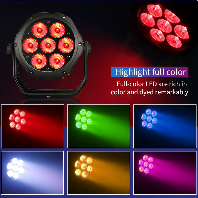 AICPOSE 6-in-1 LED Par-Licht, Wasserdichtes RGBW DMX Effektlicht für professionelle Bühne, DJ und Outdoor-Einsatz, Schwarz - Bild 2