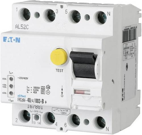 Eaton FI-Schutzschalter FRCDM-40/4/003-G/B+ allstromsensitiv 4polig 40 A 0,03 A 240 V 415 V in Weiß - Bild 1