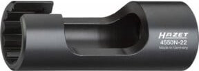 Hazet Abgassonden Einsatz 4680-7, 1/2 Zoll, Doppel-Vierkant, Außen Sechskant Profil, SW 14 mm, Schwarz - Bild 1