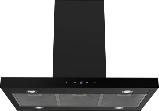 Respekta Inselhaube Cara mit Glasfront in Schwarz mit Ablufttechnologie B: 65 cm, T: 60 cm, H: 89,5 cm - Bild 1