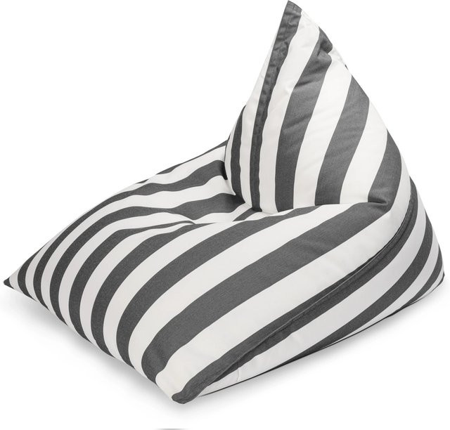 Sitting Point Sitzsack Calypso Santorin 300 in Anthrazit mit Streifen-Muster, wasserabweisend und mit abnehmbarem Bezug - Bild 1