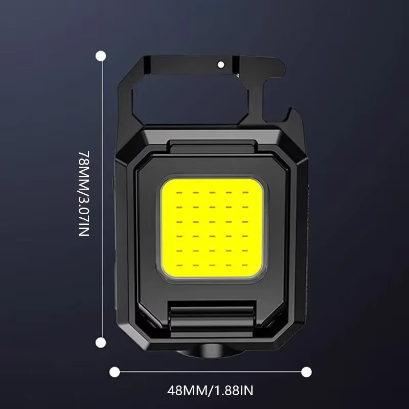 XIWANGFIRE COB-Arbeitsleuchte in Schwarz, USB wiederaufladbare LED-Taschenlampe mit magnetischer Befestigung und faltbaren Seitenlichtern - Bild 6