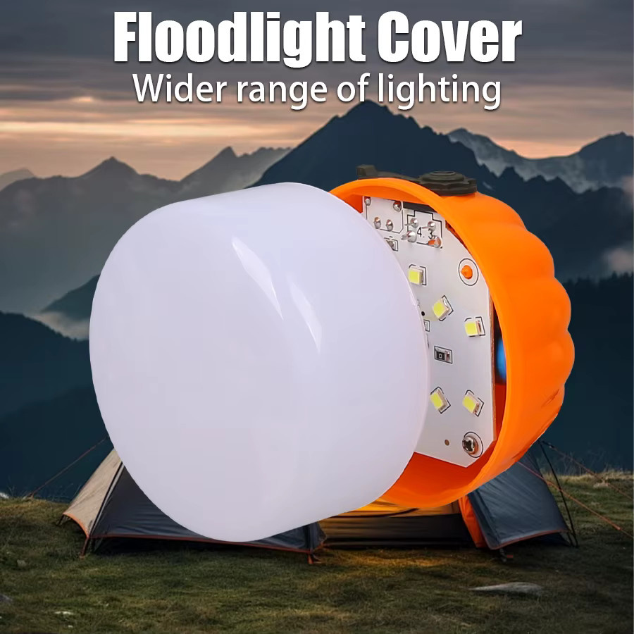 NEWBIRTH Mini-LED-Camping-Kürbislicht in Orange, wiederaufladbare tragbare Zeltleuchte mit Haken und 4 Modi, omnidirektionales Notfall-Flutlicht mit USB-C Anschluss - Bild 4