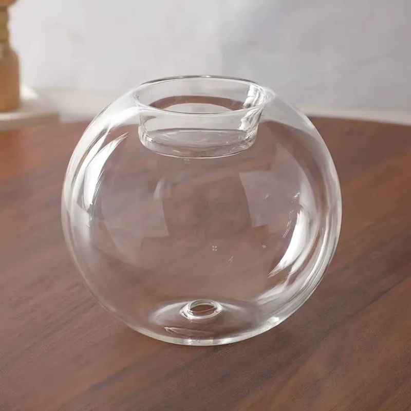YOCITY Teelichthalter aus Glas, runder Kerzenständer in Transparent, minimalistisches Design für Hochzeit, Weihnachten und Heimdekoration - Bild 5
