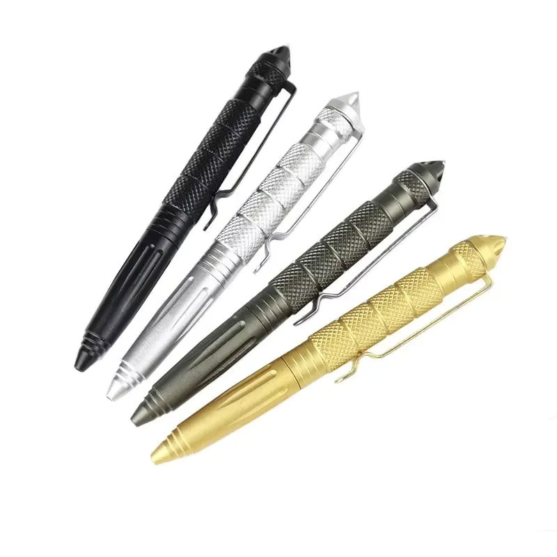 Multifunktionaler taktischer Kugelschreiber aus Metall in Gold mit Glasbrecher und EDC-Überlebenswerkzeug - Bild 5