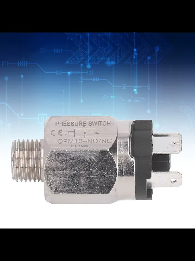 Aramox Pneumatischer 1/4-Zoll-Membran-Druckschalter aus Edelstahl und Gummi in Silber als Ersatz für Pumpen - Bild 4
