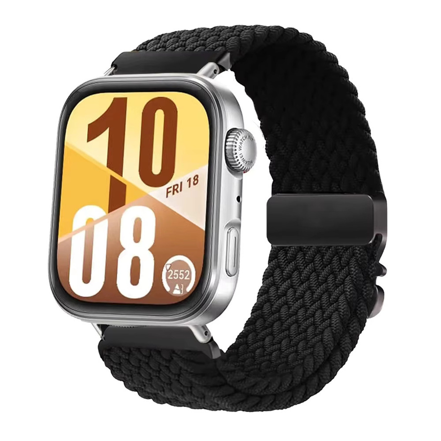 Uhrenarmband Textil, geflochtenes Fallschirmarmband, Schwarz, für HUAWEI Watch Fit 5/Fit 5 Pro/Fit 4/Fit 4 Pro/Fit 3 Smartwatch - Bild 2