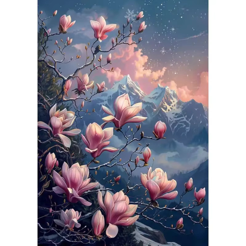 GATYZTORY Malen nach Zahlen Set Orchidee Landschaft auf Leinwand als DIY Wandkunst - Bild 2