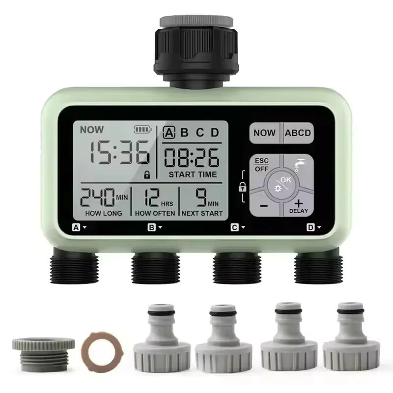 Automatischer Gartenbewässerungscomputer mit LCD-Display und 4 Zonen sowie EU-Stecker - Bild 2