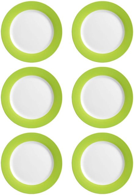 Ritzenhoff & Breker Speiseteller Doppio aus Porzellan, Grün, 6er Set, Durchmesser: 27 cm - Bild 1