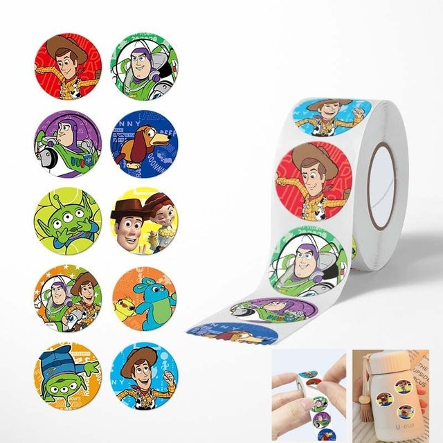 Disney Toy Story Graffiti-Aufkleber Set, 500 Stück pro Rolle, bunte Cartoon-Siegelaufkleber für Computer, Notizbücher und Schreibwaren, Multicolor - Bild 1