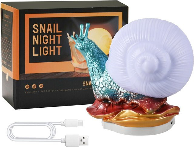 TOMTOP JMS LED Schnecken Nachtlicht Tischlampe mit Touch-Control und Dimmfunktion, bunt, USB-betrieben - Bild 1