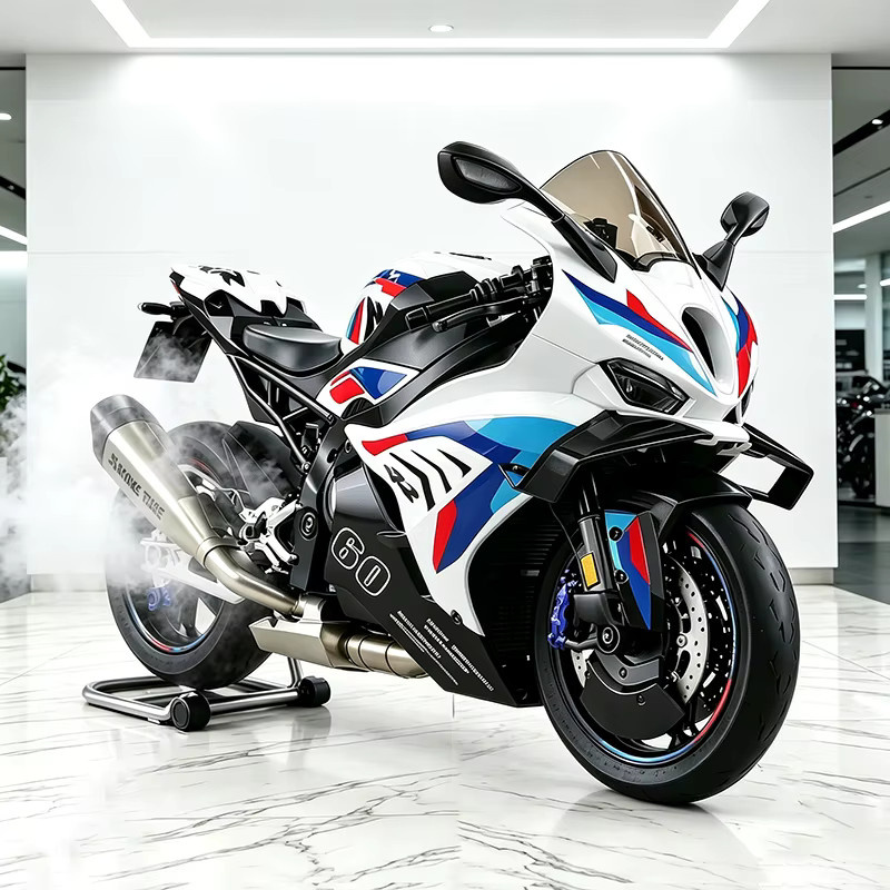 WELLY S1000RR Motorradmodell, 1:9, mit Sprühfunktion, Sound und Licht, ab 8 Jahren - Bild 5