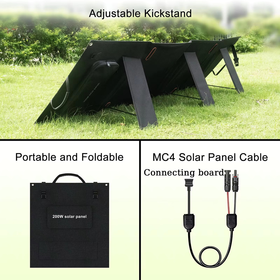 Keenergy Solarpanel-Set 200 W 18 V faltbares Solarladegerät für tragbare Camping-Kraftstationen - Bild 6