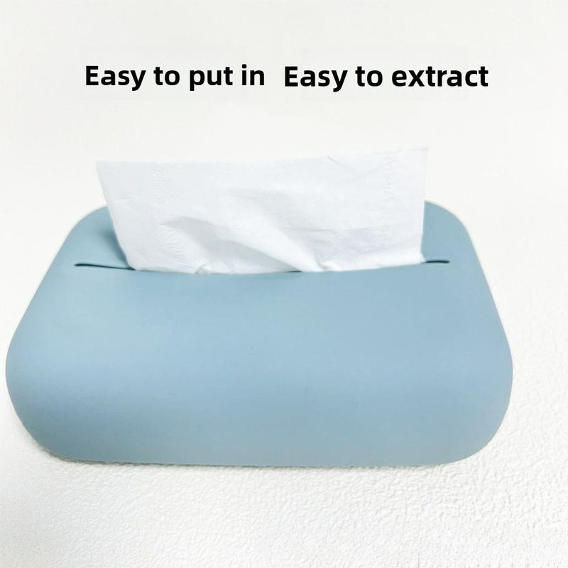 Multifunktionale Silikon-Taschentuchbox von SZwatch in Weiß, wasserdichte und minimalistische Papierbox für Wohnzimmer und Esszimmer - Bild 2