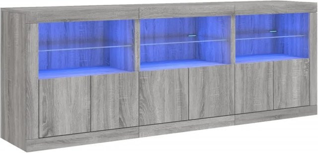 vidaXL Sideboard modern in Grau Sonoma mit integrierter LED-Beleuchtung, B/T/H: 181,5 x 37 x 67 cm - Bild 1