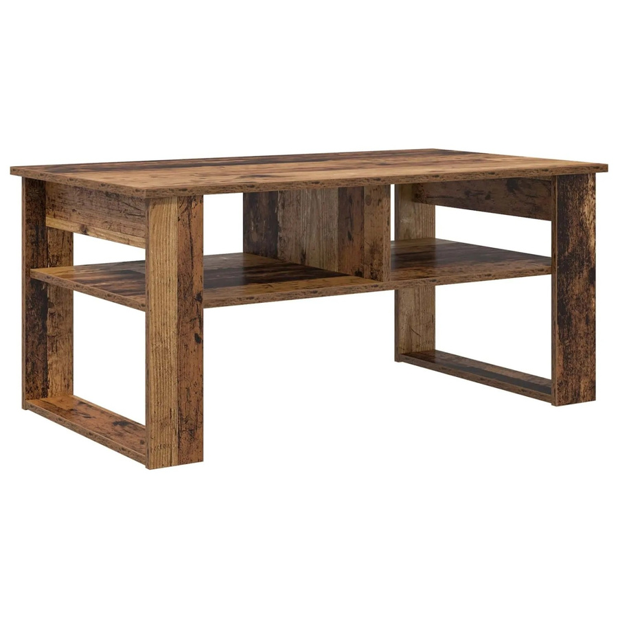 vidaXL Couchtisch mit Speicher in Altholz-Optik, modern, braun, B/T/H: 96 x 54 x 44 cm - Bild 2