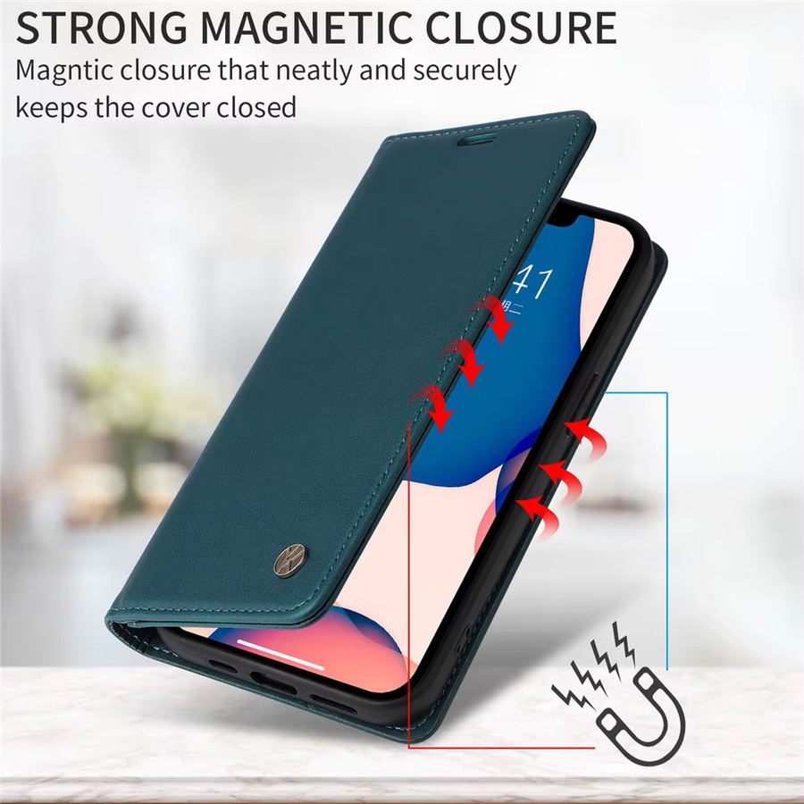 Magnetische Leder-Kartenhülle für Xiaomi 17T Pro 5G in Rot mit Wallet-Funktion - Bild 4