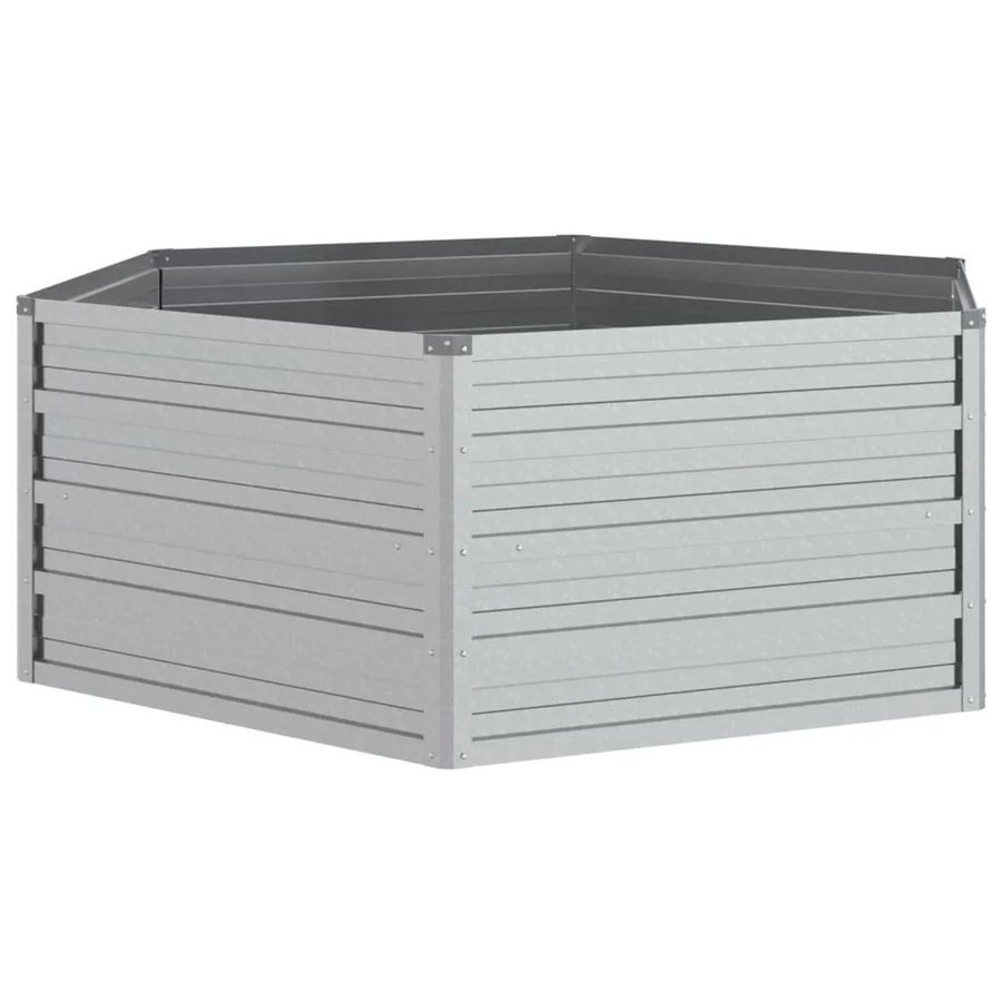 vidaXL Garten-Hochbeet aus verzinktem Stahl in Silber, B/T/H: 129 x 45 x 45 cm - Bild 2
