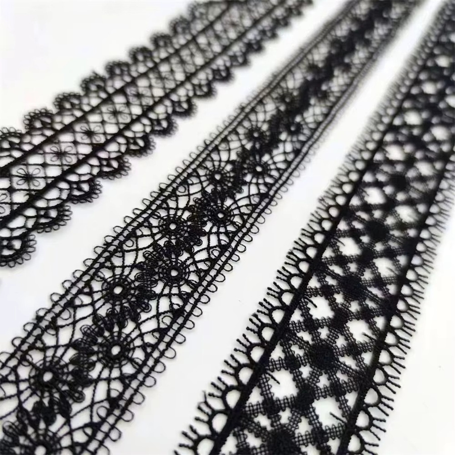 GAFABRIC Handgefertigte hohle Spitzenbänder für DIY Nähen und Kleiderdekoration in Weiß und Schwarz - Bild 3