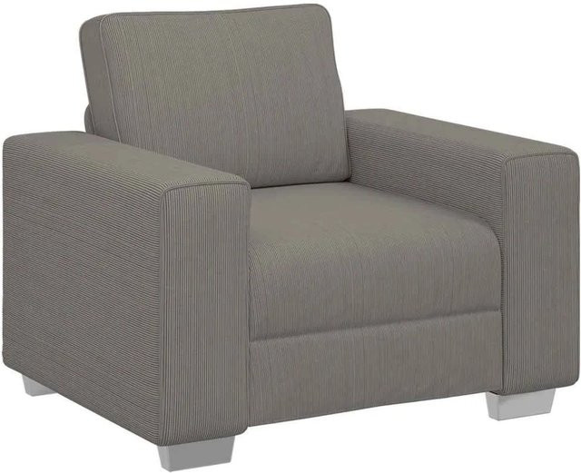vidaXL Sessel in Hellgrau aus Cordstoff mit Armlehnen, B/T/H: 100 x 77 x 82 cm - Bild 1