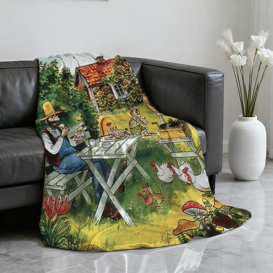 Lumi Home Kuscheldecke Pettson und Findus aus Flanell, Mehrfarbig, B/T: 150 x 200 cm - Bild 1