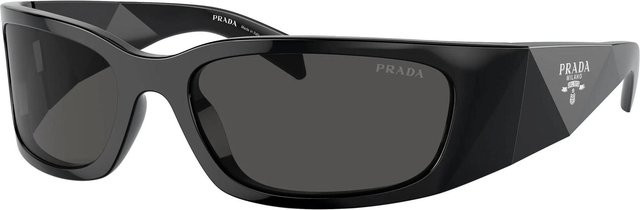 Prada PRA19S Sonnenbrille, Vollrand, rechteckig, Kunststoff, Schwarz, Unisex - Bild 1