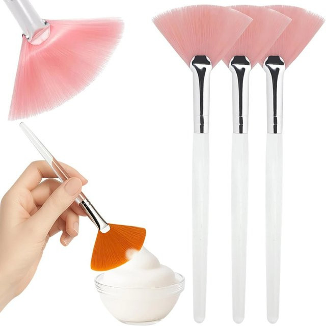 3/9-teiliges Ventilator-Gesichtsmasken-Pinsel-Set, vegane Borsten - Bild 1