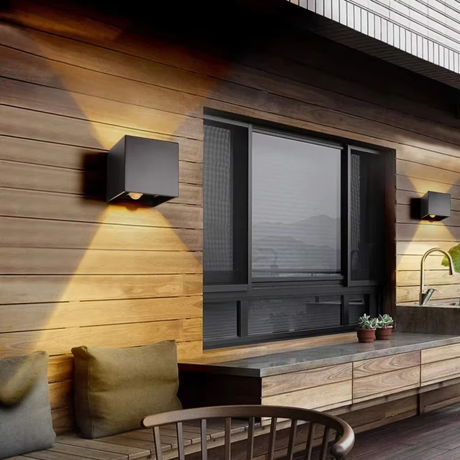 TRAZOS LED-Wandleuchte mit Bewegungsmelder IP65 in Schwarz für Garten und Balkon, 12W, Warmweiß - Bild 5