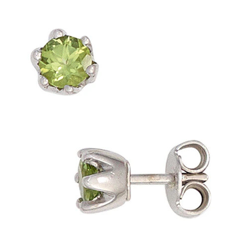 Colfem Ohrstecker 925 Silber, Peridot, grün - Bild 1