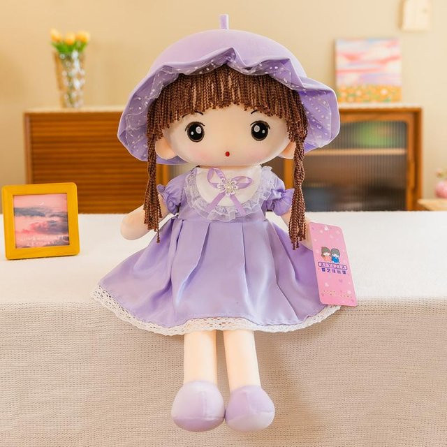 Kidsly Plüsch Mädchenpuppe, Stofftier, Lila, 45cm - Bild 1