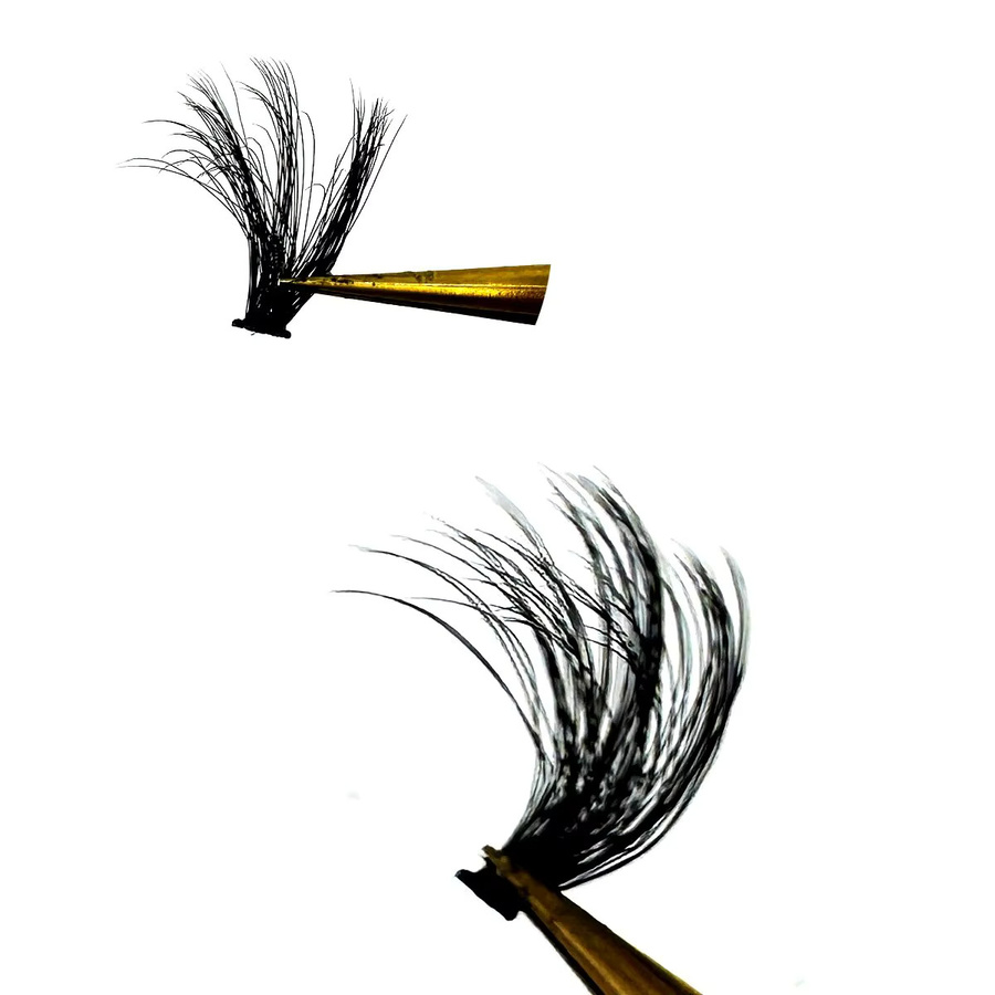 5D Flauschige Wimpernbüschel, 240 Stück, Black, CC Curl, 10-20mm - Bild 4