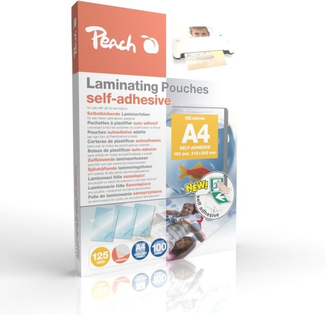 Peach Laminierfolien A4, 100 Stück, 125 mic, selbstklebend - Bild 1