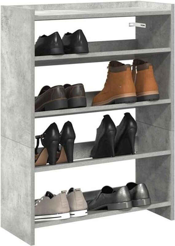 Schuhregal Vidaxl Modern in Grau aus Holzwerkstoff, B/T/H: 60 x 25 x 81 cm - Bild 1